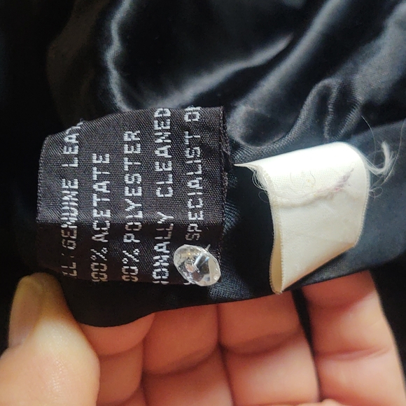 Vintage Lucky Leather Biker style Jacket  women's sz med - Picture 8 of 10